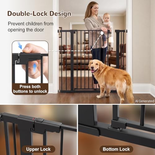 41” Extra Tall Baby Gate for Stairs 29.7-40.6" Wide Dog Gate - Image 6