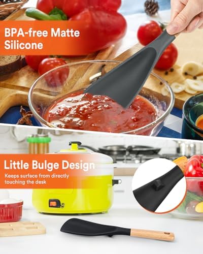 Badiano Silicone Cooking Spoon for Nonstick Cookwares, Multi-function,11.4" - Image 5