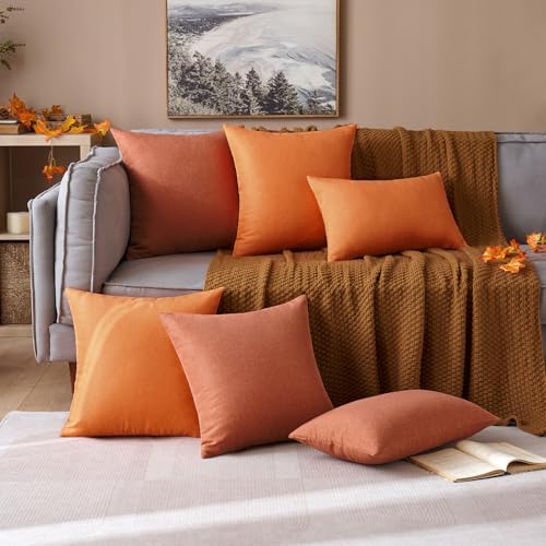 MIULEE Decorative Outdoor Pillow Covers Fall 16x16 Rust - Image 5
