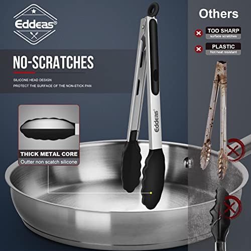 Kitchen Tongs Up To 600°F Silicone Tongs for Cooking 3Pcs 7,9,12 IN - Image 3
