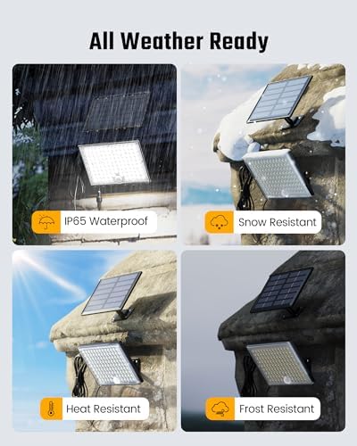 SUPERDANNY Solar Outside Lights with 113 Bright LEDs 7000K with 16ft Cable - Image 5
