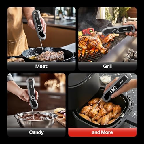 0.3 Sec Instant Read Meat Thermometer Digital for Cooking, Grey - Image 6