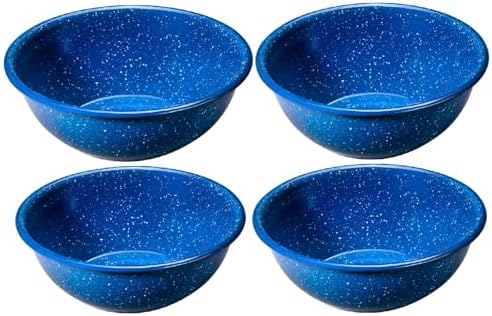Enamelware for Camping and Backpacking - Enamel Cookware Gear Essentials for Camping and Backpacking (Made by Caddis Sports) (6 Inch Bowl (4 Pack)) - Image 6