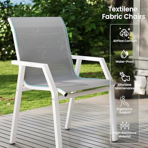 Jocoevol Outdoor Dining Set for 6 Patio Patio Table and Chairs Set 7 Piece - Image 4