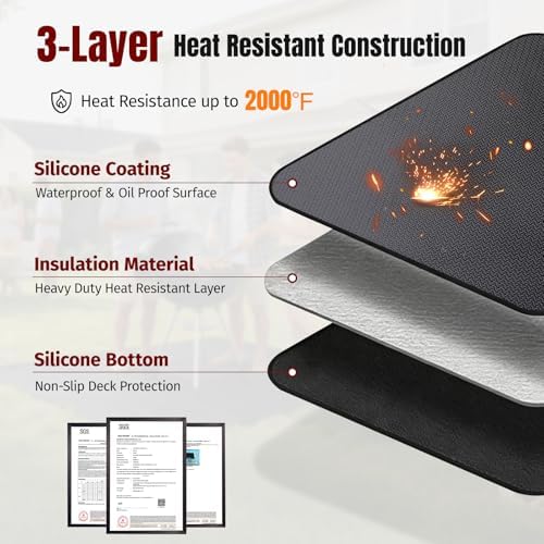100X52 Inches Under Grill Mats for Outdoor Grill Fireproof Deck Protection - Image 3