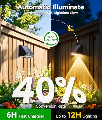 KOOPER Solar Fence Lights Outdoor Waterproof 10 Pack, Solar Fence Lights with Ultra-Bright LED Lens, 10 Modes & 9 Colors Outdoor Solar Lights for Fence, Backyard, Railing, Patio, Wall, Step, Deck - Image 3