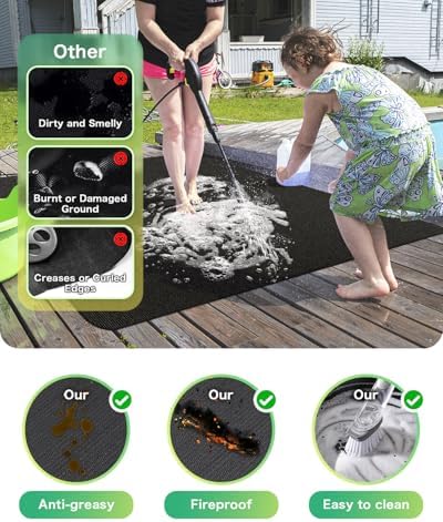 TAOMAND Large 76 x 52 inches Under Grill Mats for Outdoor Grill | BBQ Mat - Image 5