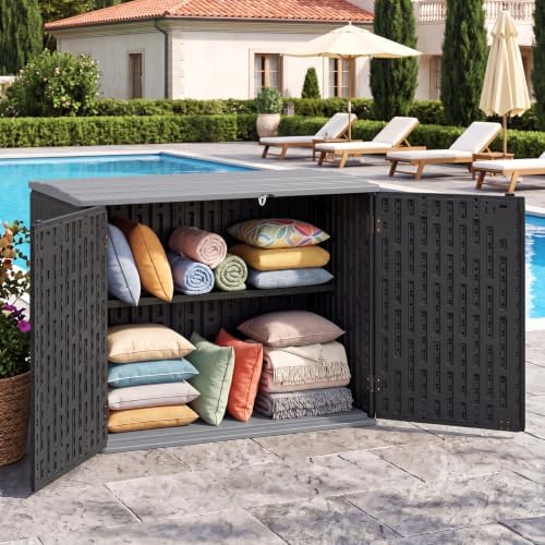 Tangkula 20 Cu.Ft Large Outdoor Storage Cabinet w/Adjustable Shelf - Image 2