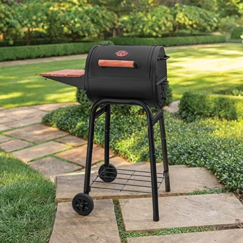 Char-Griller® Patio Pro Charcoal Grill and Smoker with Cast Iron Grates, Premium Wood Shelf and Damper Control, 250 Cooking Square Inches in Black, Model E1515 - Image 5