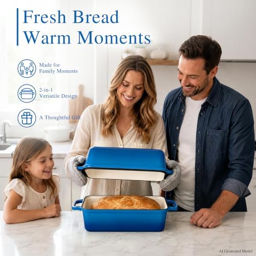 11x5 Inch Cast Iron Loaf Pan with Lid, Sourdough Bread Baking - Image 6