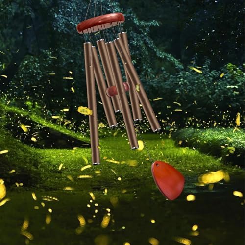 Bursvik 28" Aluminum Wind Chimes for Outside (Coffee), Patio Zen Decor Gift - Image 5