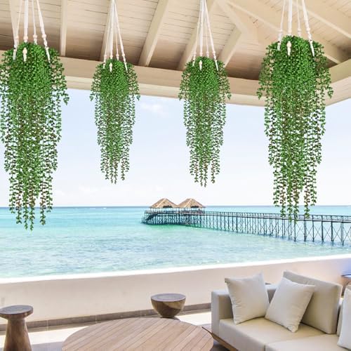 Waipfaru 8Pcs Artificial Hanging Plants for Outdoors, Fake Vines Greenery - Image 7