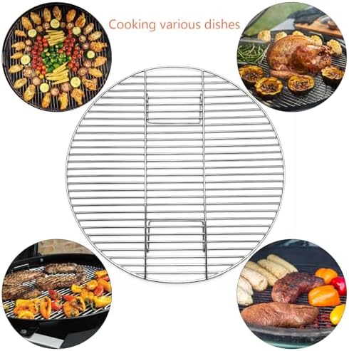 24" Round Cooking Grates for BGE, Big Green Egg XL, Summit E6 S6 Kamado Joe Pro Joe Big Joe Charcoal Grill and Firering Outdoor BBQ, Fire Pit Camping, Picnics Grid - Image 7