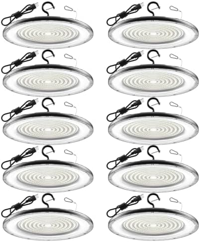 AIKVSXER 10Pack UFO LED High Bay Lights, 300W Shop Lights, 45000LM, 6000K by AIKVSXER