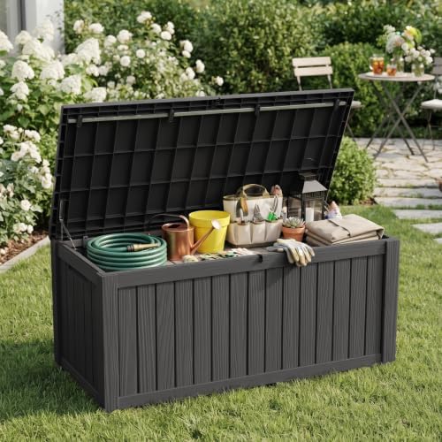 PatioZen 200 Gallon Deck Box Lockable Waterproof UV Resistant Black - Image 5