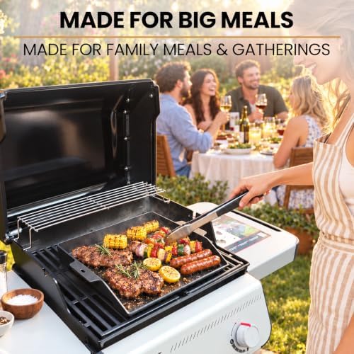 QuliMetal 17" x 13" Pre-Seasoned Cast Iron Grill Griddle - Image 7