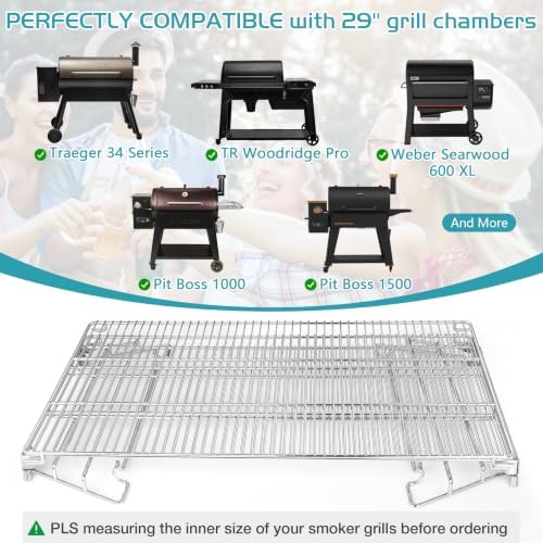 Jerky Racks for Traeger Smoker Woodridge Pro Beef Rack for Pit Boss Austin XL Parts Pellet Grill Large Smoking Accessories Cooling Warming Grate BBQ Accessories 29" Depth - Image 4