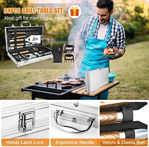 Cifaisi 38Pcs BBQ Tools Grilling Accessories Set with Aluminum Case - Image 6