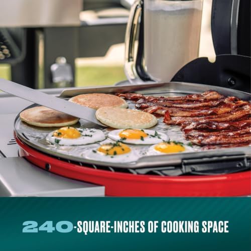 Charbroil Bistro Pro | 3-in-1 Electric, Griddle, & Charcoal Compact Grill | Electric BBQ grill | Red - Image 4