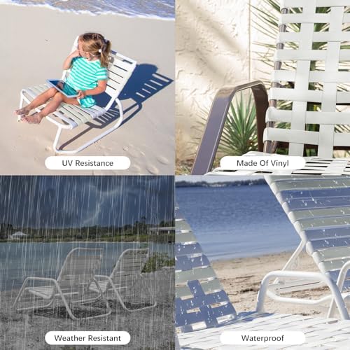 LukLoy 2" Wide 40ft Long Vinyl Straps for Patio Chairs Repairs, White - Image 4