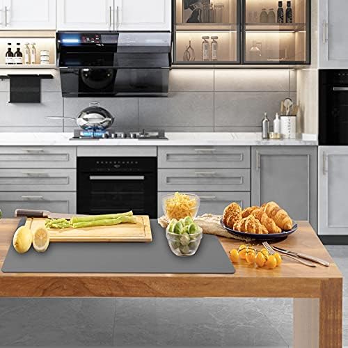 Ewen 31.6x23.5in Heat Resistant Mats for Countertop, 2mm Thick Extra Large Silicone Countertop Protector Mat for Baking Appliances Air Fryer Coffee Maker Kitchen Table Workbench Art Crafts Pad Gray - Image 2