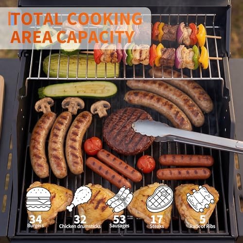 Garvee 2 Burner Propane Gas Grill – 16,000 BTU Stainless Steel Portable BBQ Grill with Top Cover Lid, Wheels, Side Storage Shelves & Hooks for Patio, Garden, Camping - Image 4