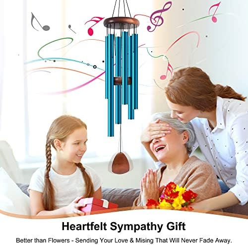 Bursvik 37" Aluminum Wind Chimes for Outside (Blue), Patio Zen Decor Gift - Image 2