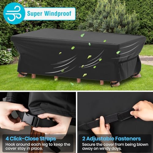 Patio Furniture Covers Waterproof Outdoor Table Cover 90"L x 62"W x 28"H - Image 4