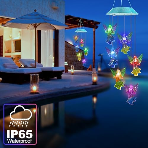 Solar Wind Chimes Outdoor, Color Changing Angel Gift for Mom Grandma - Image 6