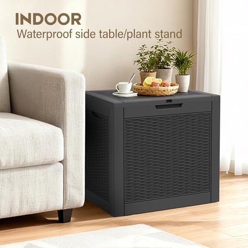 Outdoor Storage Waterproof Deck Box for Patio (32 Gallon, Black) - Image 6