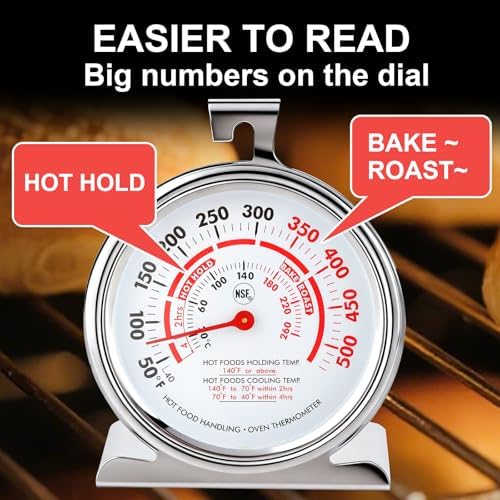 Oven Thermometer 3.23" Dial 50-500°F, NSF Food Safety Zones - Image 4