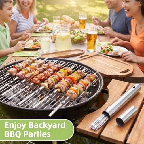 25 Pack Flat Non-Slip Stainless Steel Skewers - Image 6
