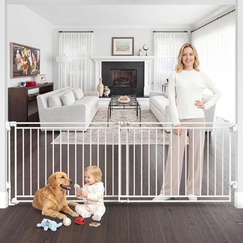 45-80" Extra Wide Baby Gate for Large Openings, Metal Heavy Duty Dog Gate by SpecializinginBabySafetyProducts