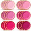 48 Pcs Breast Cancer Awareness Plates 9 Inch Hot Pink Scalloped by Tiangrid