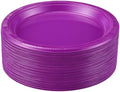 Plastic Plates 9 Inch Plastic Solid Round Party Dessert Dinner Plates for Weddings Party BBQs Birthday Camping and Anniversary (50, Purple) by Unknown