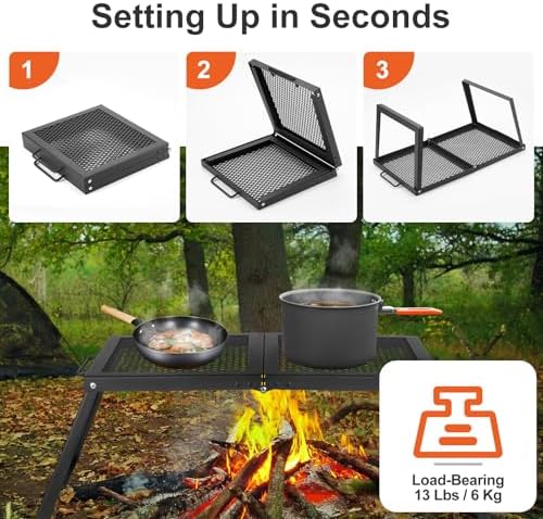 Odoland Folding Campfire Grill Camping Grill for Outdoor Cooking Bonfire - Image 4