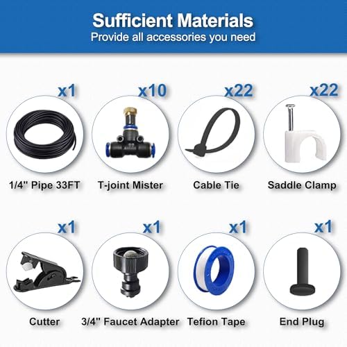 Misters for Outside Patio,Outdoor Water Misting Cooling System,33FT|10M. - Image 6