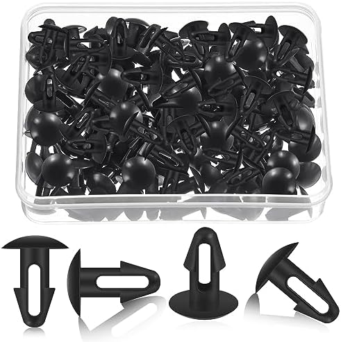 100 Pcs Strapping Rivets 15/64 Inch Hole Patio Strapping Fasteners for Patio Furniture Repair Webbing Lawn Chair Lounge Accessories, 0.66 x 0.48 Inch (Black) by Amyhill