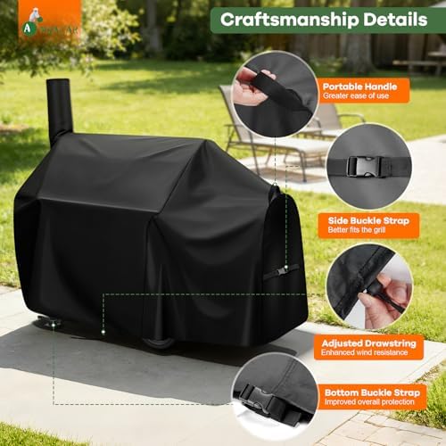 Grill Cover 60 Inch for Oklahoma Joe's Highland Offset Smoker - Image 4