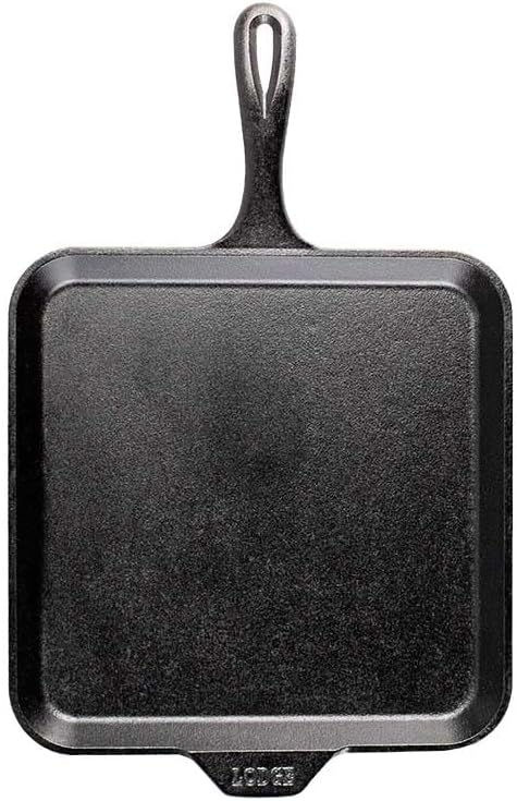Lodge Seasoned Cast Iron Square Griddle - 11 Inches - Durable Pan - Cast Iron Cookware for Pancakes, Eggs, Bacon & Grilling Favorites (Pack of 3) - Image 2