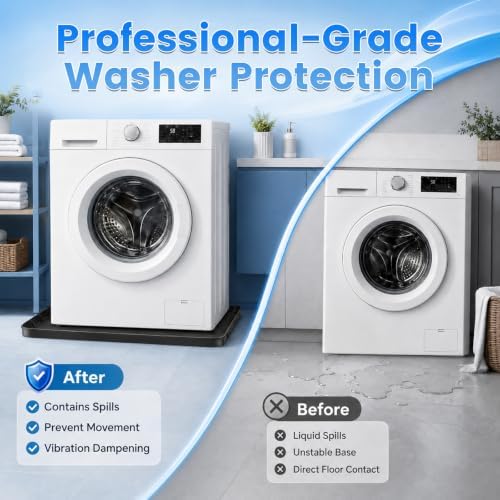 Washing Machine Mat for Under Washer & Dryer, Silicone 28.7"x28.7" - Image 4
