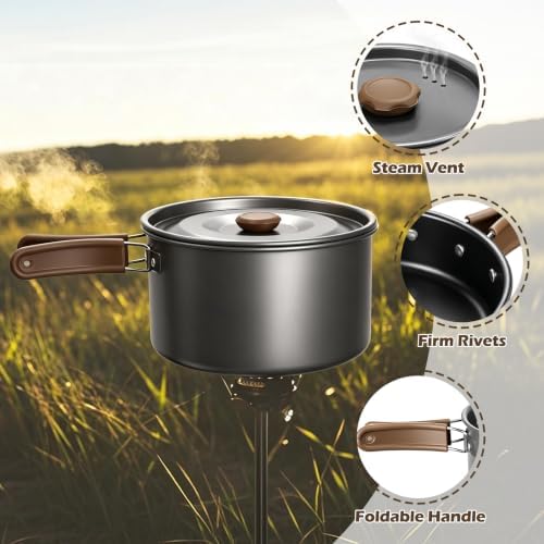 Leonyo 18PCS Camping Cookware Set, Camping Cooking Pot Pan Mess Kit - Image 4