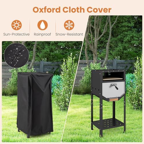 Happygrill 12” Pizza Oven Outdoor with Wood Storage, Stone & Peel - Image 5