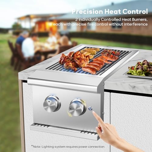 Double Side Burner with 2 x 17,000 BTU LP Gas Grills - Image 5
