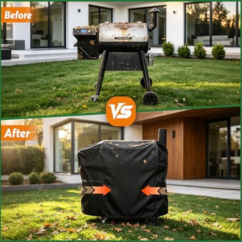Charcoal Grills Cover for Z Grills 7002C2E Pellet Grill, Waterproof Outdoor Grill Cover BBQ Grill Cover Barbeque Grill Cover (Cover Only) - 48" L×26" W×48" H, Black - Image 6