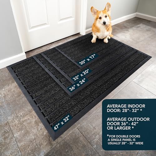 ubdyo Extra Durable Door Mat Outside Entrance (32" x 20", Bright Black) - Image 3