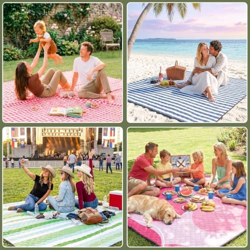 Genovega Waterproof Beach Blanket Picnic Outdoor Mat Rug Extra Large Portable Umbrella Wagon Folding Pop Tent Sun Shelter Shade Canopy Ball Cart Cool Cabana Anchor Fan Mesh Bag Tote Toallas Manta - Image 7