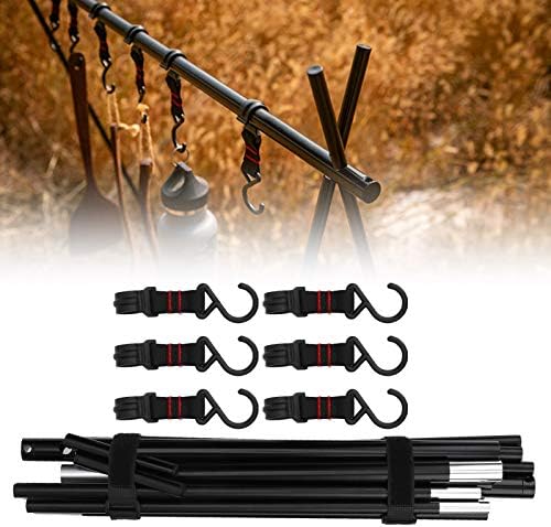 Ultralight Camping Hanging Rack,Cookware Hanging Rack,Outdoor Camping Portable Storage Hook Hanging Rack Folding Tripod Barbecue Tool Bracket - Image 4