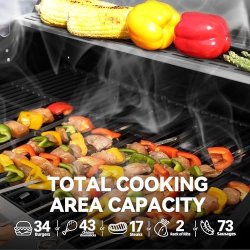 Royal Gourmet SG6002R 6-Burner Propane Gas Grill with Side Burner, Silver - Image 4