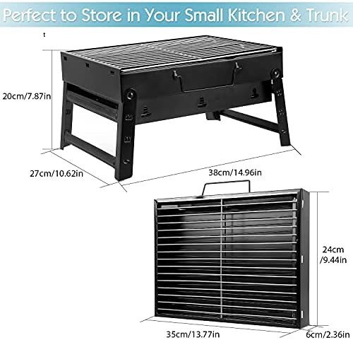 Uten Charcoal Grill, BBQ Grill Folding Portable Lightweight smoker Grill - Image 3